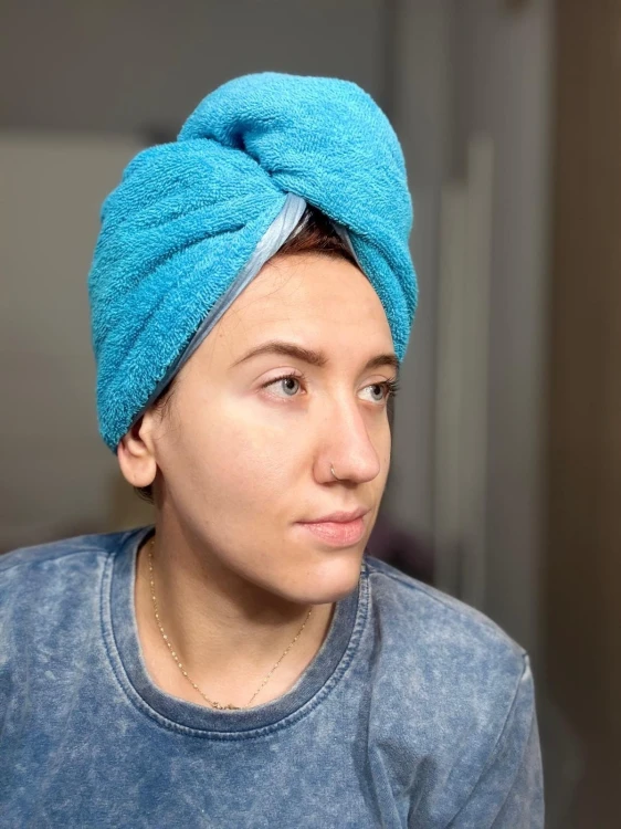 turban niebieski bawelna jedwab