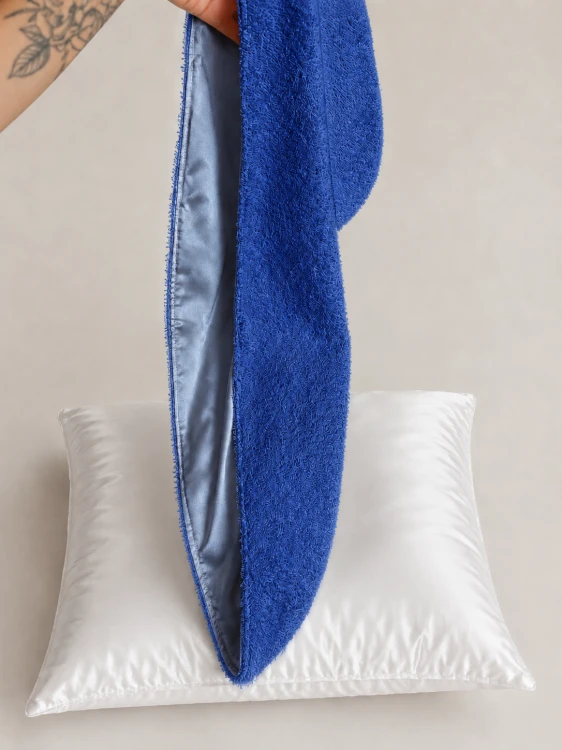 turban do włosów po kąpieli z jedwabiem